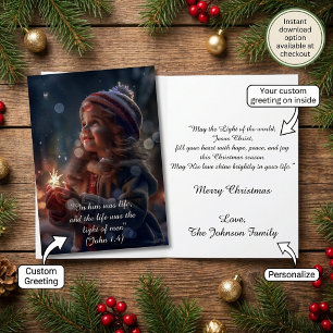 The Light of Men custom Christmas Holiday Card