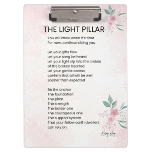 The Light Pillar - Awakening Poem Poetry Clipboard