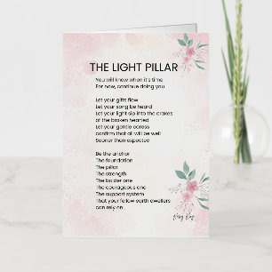 The Light Pillar - Awakening Poem Poetry  Foil Greeting Card