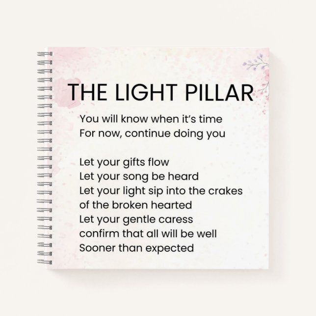 The Light Pillar - Awakening Poem Poetry  Notebook (Front)