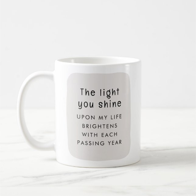 The Light You Shine Personalised Christmas Coffee Mug (Left)