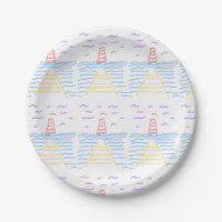 The Lighthouse and the Pier design Paper Plate