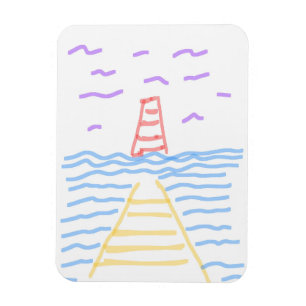 The Lighthouse and the Pier Flexible Photo Magnet
