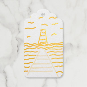 The Lighthouse and the Pier Foil Gift Tag