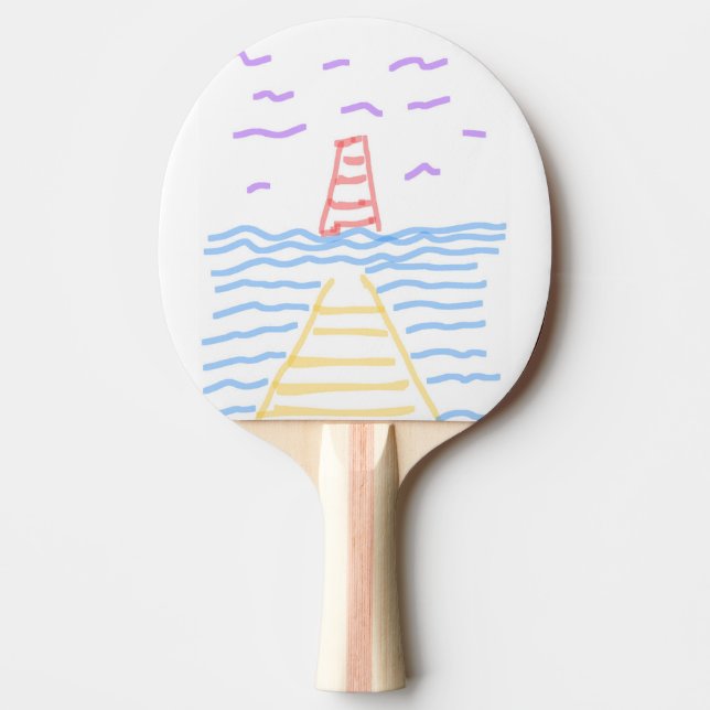 The Lighthouse and the Pier Ping Pong Paddle (Front)