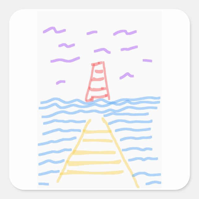 The Lighthouse and the Pier Sticker (Front)