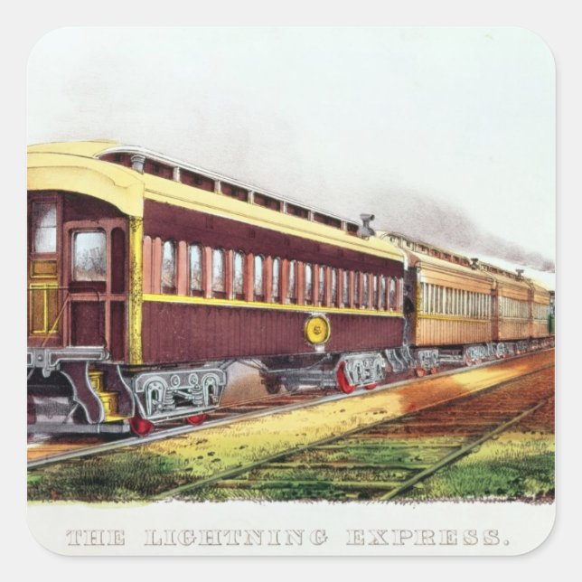 The Lightning Express Square Sticker (Front)