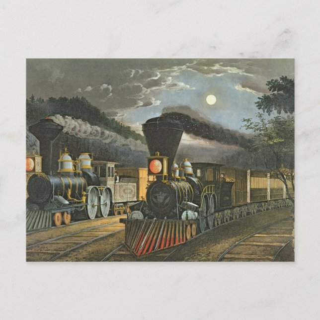 The Lightning Express Trains, 1863 Postcard (Front)