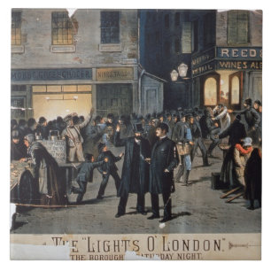 'The Lights O' London' (colour litho) Ceramic Tile