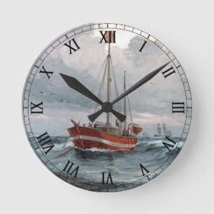 The lightship at Skagen Reef Personalise Round Clock