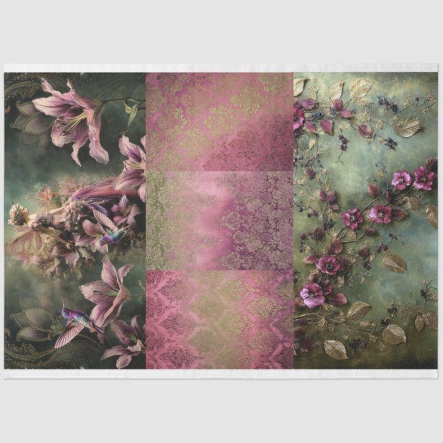 The Lily, Fairy Tale Fantasy collage Tissue Paper (Front)