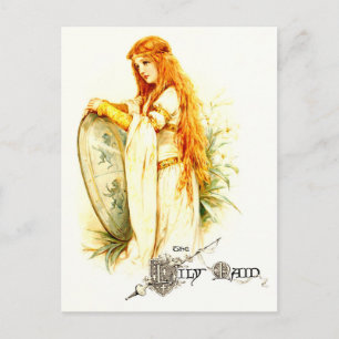 The Lily Maid with Lancelot's Shield Postcard