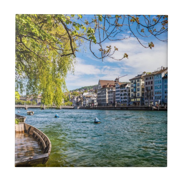 The Limmat River, Zurich Ceramic Tile (Front)