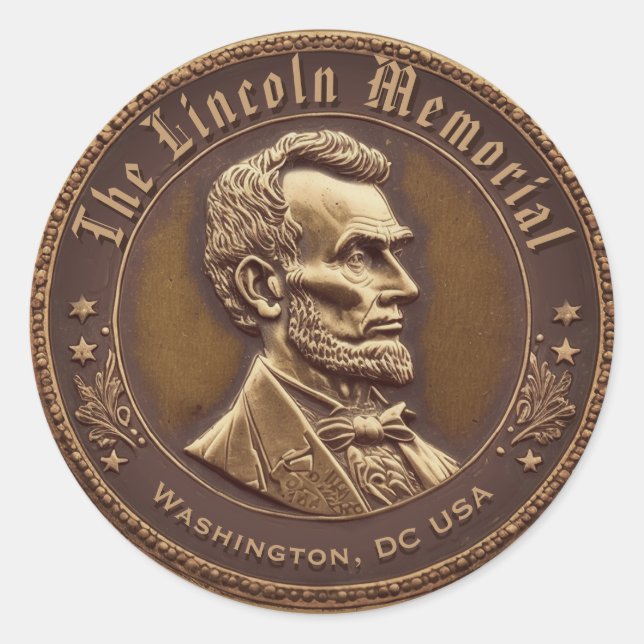 The Lincoln Memorial Washington DC Classic Round Sticker (Front)