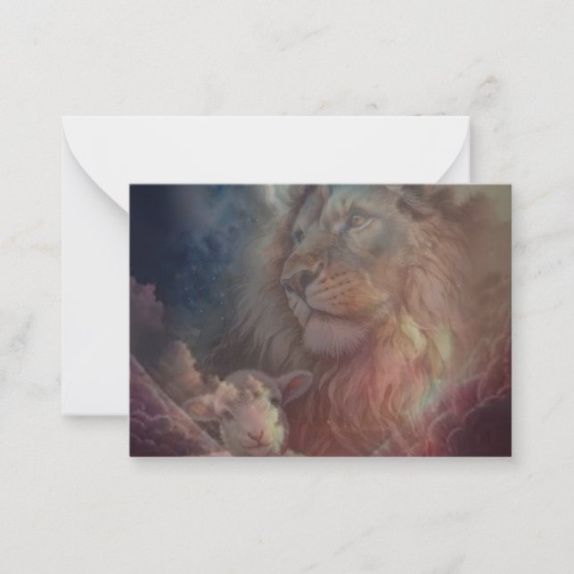The Lion and Lamb Greeting Card (Front)