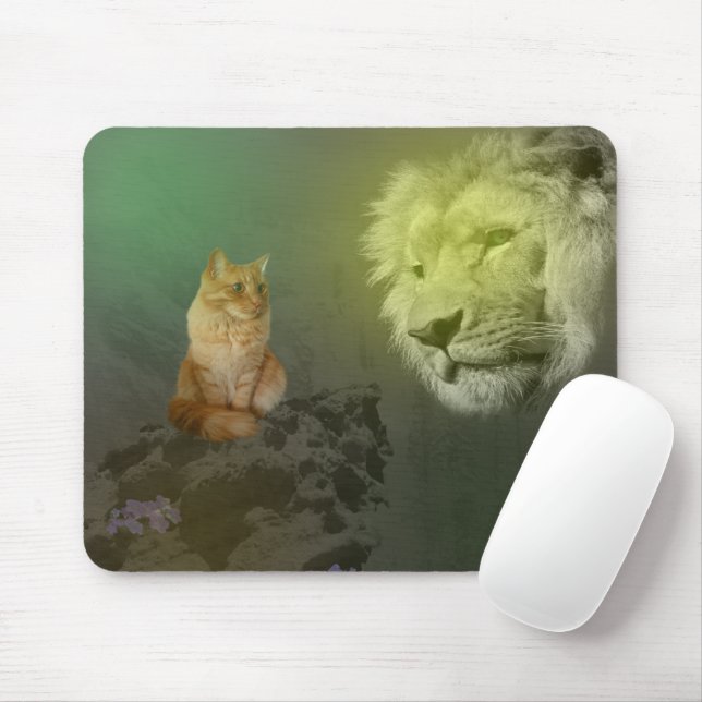 The Lion And The Cat, Mousepad (With Mouse)