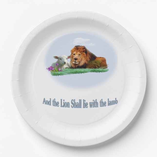 The lion and the lamb art paper plate (Front)