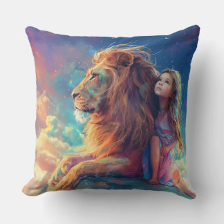 The Lion Beside Me-Children's Throw Pillow