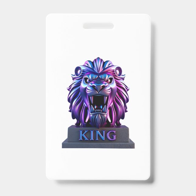The lion face ID badge (Front)