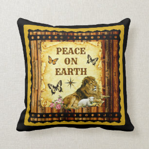 The Lion Lays Down With The Lamb Cushion