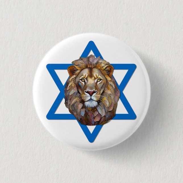 The Lion Of Judah 3 Cm Round Badge (Front)