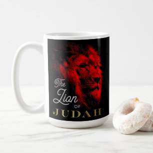 The Lion of Judah Black Red Gold Christian Coffee Mug