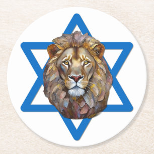 The Lion Of Judah Round Paper Coaster