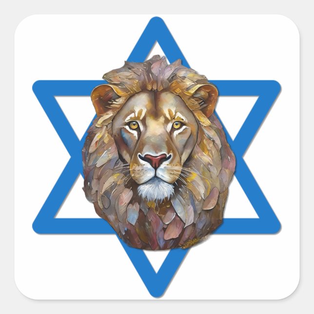 The Lion Of Judah Square Sticker (Front)