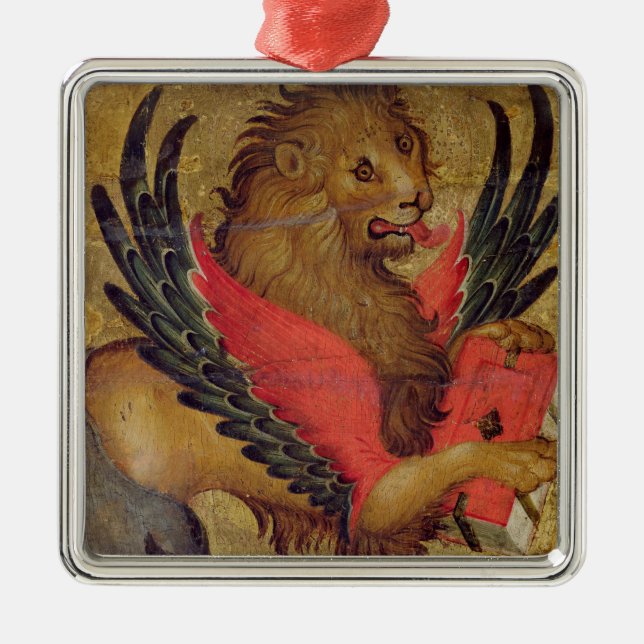 The Lion of St. Mark (oil on panel) Metal Tree Decoration (Front)