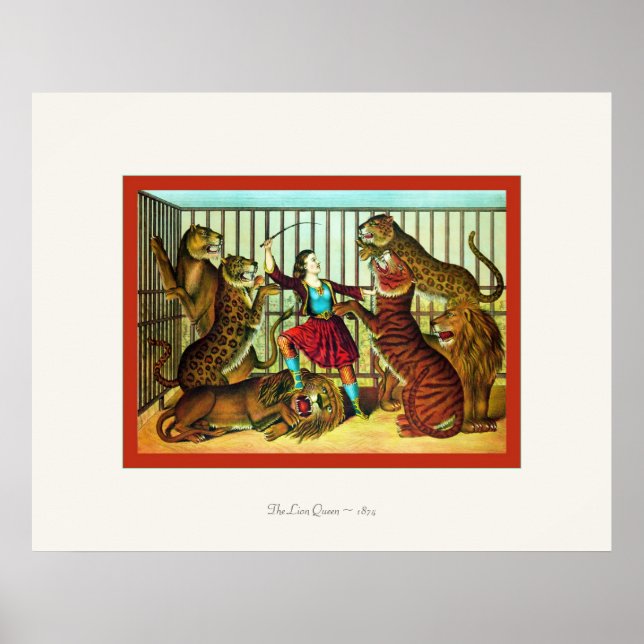 The Lion Queen ~1874 ~ Vintage Fine Art Print (Front)