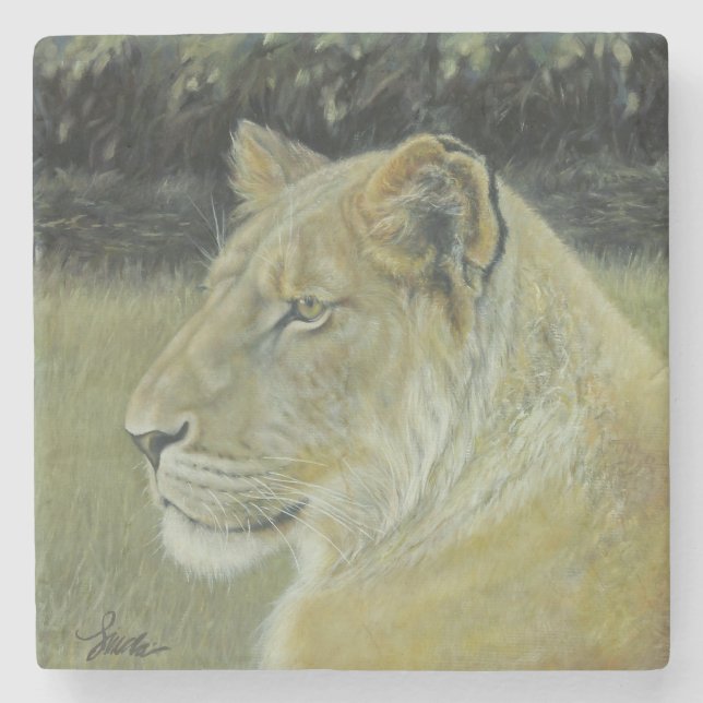 "The Lion Queen" Stone Coaster (Front)
