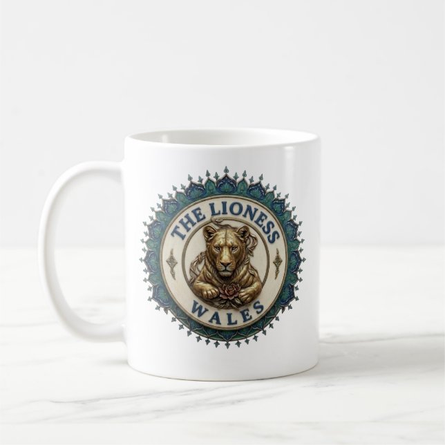 The Lioness. Wales Coffee Mug (Left)