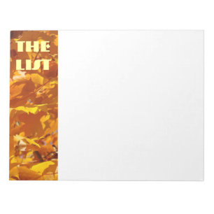 THE LIST notepads Personalise Golden Autumn Leaves