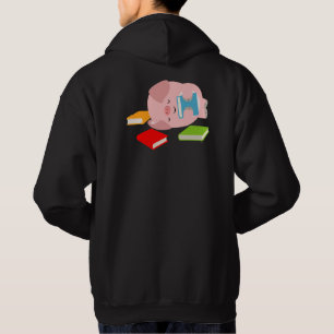 The Little Book Lover (Cute Cartoon Pig) Hoodie