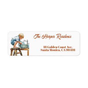 The Little Boy Washing Dishes custom Return Address Label