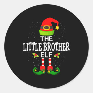 The Little Brother Elf Christmas Family Matching P Classic Round Sticker