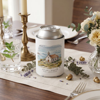 The Little Chapel By The Sea wedding Can Cooler