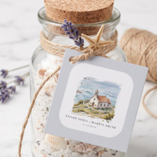 The Little Chapel By The Sea Wedding Favour Tags