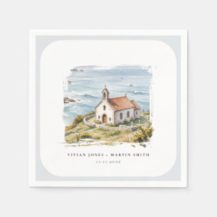 The Little Chapel By The Sea Wedding Napkin