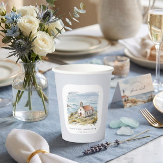 The Little Chapel By The Sea Wedding Paper Cups