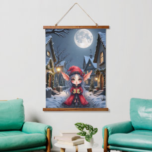The Little Christmas Messenger.  Hanging Tapestry