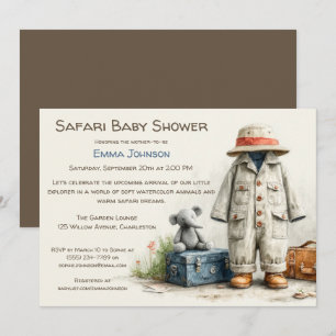 The Little Explorer   Safari Adventure Baby Shower Invitation