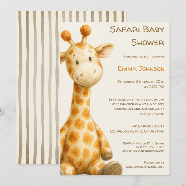 The Little Explorer | Safari Friends Baby Shower Invitation (Front/Back)