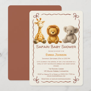 The Little Explorer Safari Friends Baby Shower Invitation