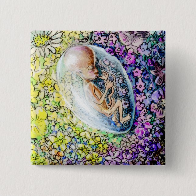 The Little Flower - detail 15 Cm Square Badge (Front)