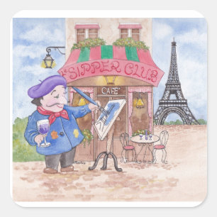 The Little French Artist Square Sticker