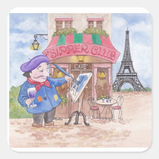 The Little French Artist Square Sticker