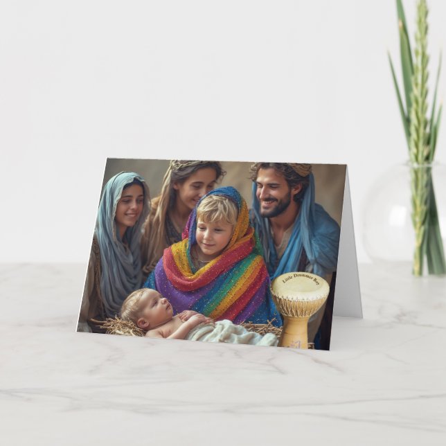 The Little Gay Drummer Boy LGBTQIA+ Christmas Card (Front)