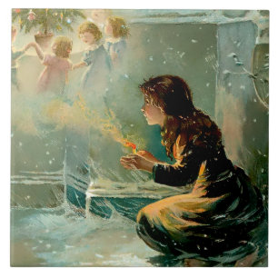 “The Little Match Girl” by E S Hardy Ceramic Tile