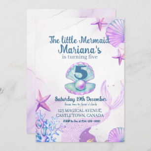 The Little Mermaid Birthday Party  Invitation